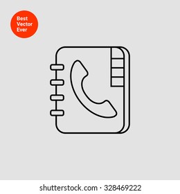 Icon of telephone book with telephone receiver on cover