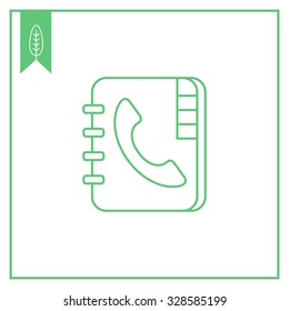 Icon of telephone book with telephone receiver on cover