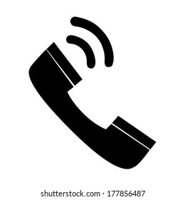 icon telephone call 2d on white background