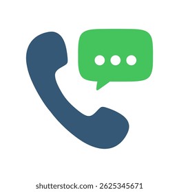 Icono de un teléfono con burbujas de chat que indican conversación