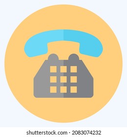 Icon Telephone - Flat Style,Simple illustration,Editable stroke,Design template vector, Good for prints, posters, advertisements, announcements, info graphics, etc.