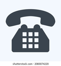 Icon Telephone - Glyph Style,Simple illustration,Editable stroke,Design template vector, Good for prints, posters, advertisements, announcements, info graphics, etc.