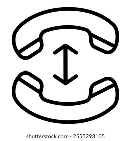 Icon of telephone handsets with a call. Vector illustration. 