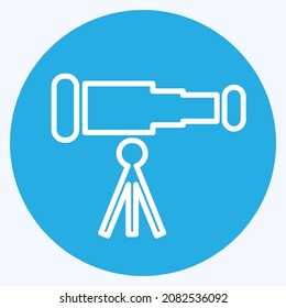 Icon Telescope - Blue Eyes Style,Simple illustration,Editable stroke,Design template vector, Good for prints, posters, advertisements, announcements, info graphics, etc.