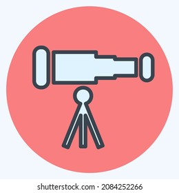 Icon Telescope - Color Mate Style,Simple illustration,Editable stroke,Design template vector, Good for prints, posters, advertisements, announcements, info graphics, etc.