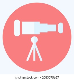 Icon Telescope - Flat Style,Simple illustration,Editable stroke,Design template vector, Good for prints, posters, advertisements, announcements, info graphics, etc.