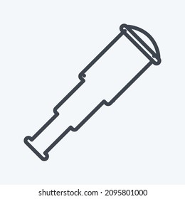 Icon Telescope - Line Style - Simple illustration,Editable stroke,Design template vector, Good for prints, posters, advertisements, announcements, info graphics, etc.