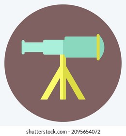 Icon Telescope on Stand - Flat Style - Simple illustration,Editable stroke,Design template vector, Good for prints, posters, advertisements, announcements, info graphics, etc.