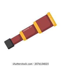 Icon of telescope an optical instrument in flat design