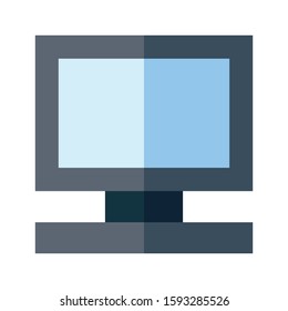 Icon television in flat style. vector illustration and editable stroke. Isolated on white background.