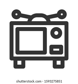 Icon television in line style. vector illustration and editable stroke. Isolated on white background.