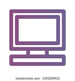 Icon television in lineal gradient style. vector illustration and editable stroke. Isolated on white background.