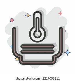 Icon Temperature. related to Laundry symbol. Comic Style. simple design editable. simple illustration, good for prints