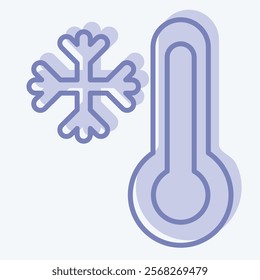 Icon Temperature. related to Winter symbol. two tone style. simple illustration