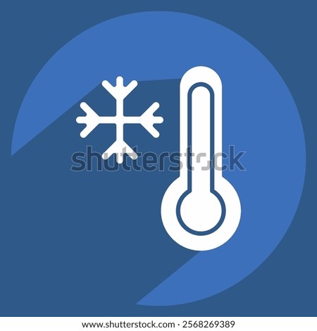 Icon Temperature. related to Winter symbol. long shadow style. simple illustration