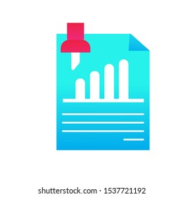 icon template Gradient Blue color editable.  report Business paper symbol vector sign isolated on white background vector illustration Can Use Graphic for User Interface Apps or web design