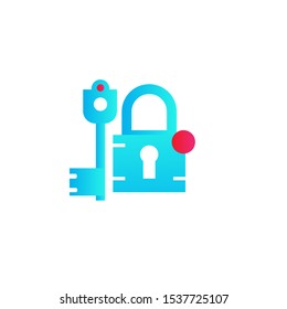 icon template Gradient Blue color editable.  locks and locks symbol vector sign isolated on white background vector illustration Can Use Graphic for User Interface Apps or web design