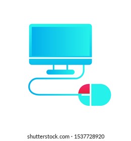 icon template Gradient Blue color editable.  computer symbol vector sign isolated on white background vector illustration Can Use Graphic for User Interface Apps or web design