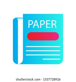icon template Gradient Blue color editable.  paper news symbol vector sign isolated on white background vector illustration Can Use Graphic for User Interface Apps or web design
