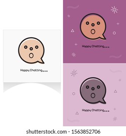 Icon Template for Happy Chatting. Vector Illustration Concept Design
