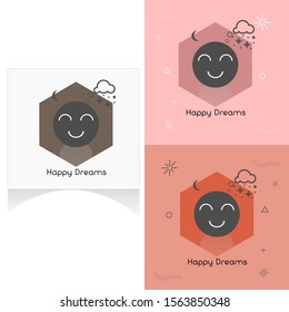 Icon Template for Happy Dreams. Vector Illustration Concept Design