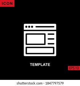 Icon template on computer or website. Flat, glyph or filled vector icon symbol sign collection for mobile concept and web apps design.