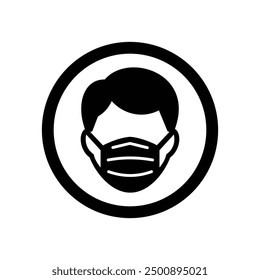icon template of People using mask to protect theirselves from virus