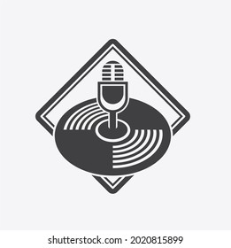 icon template for podcast, podcast symbol, vector art