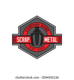 Icon Template For Scrap Metal, Metal Recycle Work.