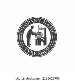 icon template for tyre shop, vector art.