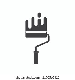icon template of wall painter, house painting services, vector art.