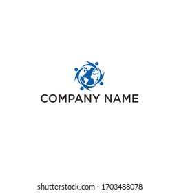 LOGOTIPO DE COOPERACIÓN MUNDIAL DE PLANTILLA DE ICONOS