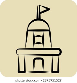 Icon Temple. related to India symbol. hand drawn style. simple design editable. simple illustration
