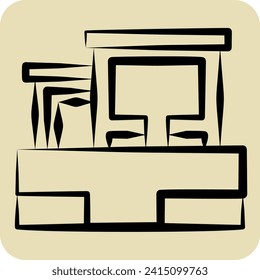 Icon Templo De Debod. related to Spain symbol. hand drawn style. simple design editable. simple illustration