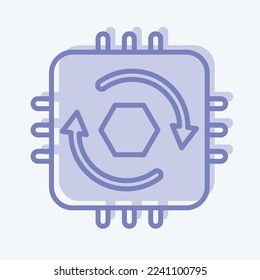 Icon Temporal Cycle Consistency. related to Machine Learning symbol. two tone style. simple design editable. simple illustration. simple vector icons