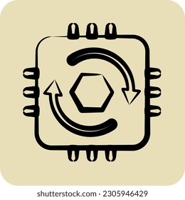 Icon Temporal Cycle Consistency. related to Machine Learning symbol. hand drawn style. simple design editable