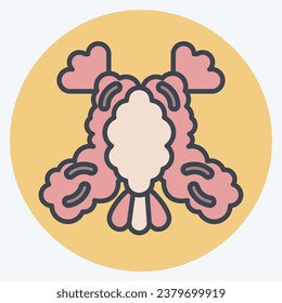Icon Tempura. related to Sushi symbol. color mate style. simple design editable. simple illustration