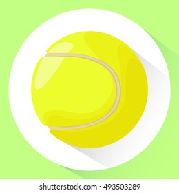 Icon. Tennis ball. Vector illustration in cartoon style. Isolated on white background.