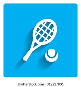 Icon Tennis Racket Ball Stock Vector (Royalty Free) 312227801 ...