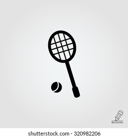 Icon of tennis racket and ball