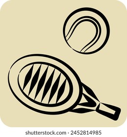 Icon Tennis. related to Tennis Sports symbol. hand drawn style. simple design illustration