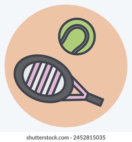 Icon Tennis. related to Tennis Sports symbol. color mate style. simple design illustration