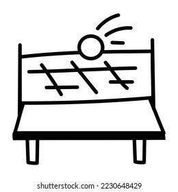 An icon of tennis table hand drawn vector 