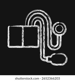 Icon tensimeter. Medical elements. Icon in chalk style.