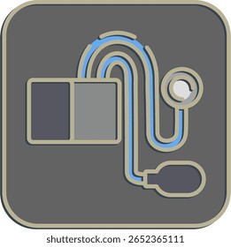 Icon tensimeter. Medical elements. Icon in embossed style.