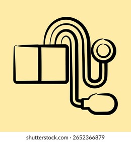 Icon tensimeter. Medical elements. Icon in hand drawn style.