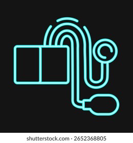 Icon tensimeter. Medical elements. Icon in neon style.