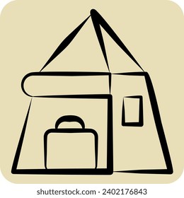 Icon Tent. related to Backpacker symbol. hand drawn style. simple design editable. simple illustration