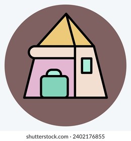 Icon Tent. related to Backpacker symbol. color mate style. simple design editable. simple illustration