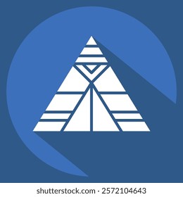 Icon Tent. related to Native American symbol. long shadow style. design editable